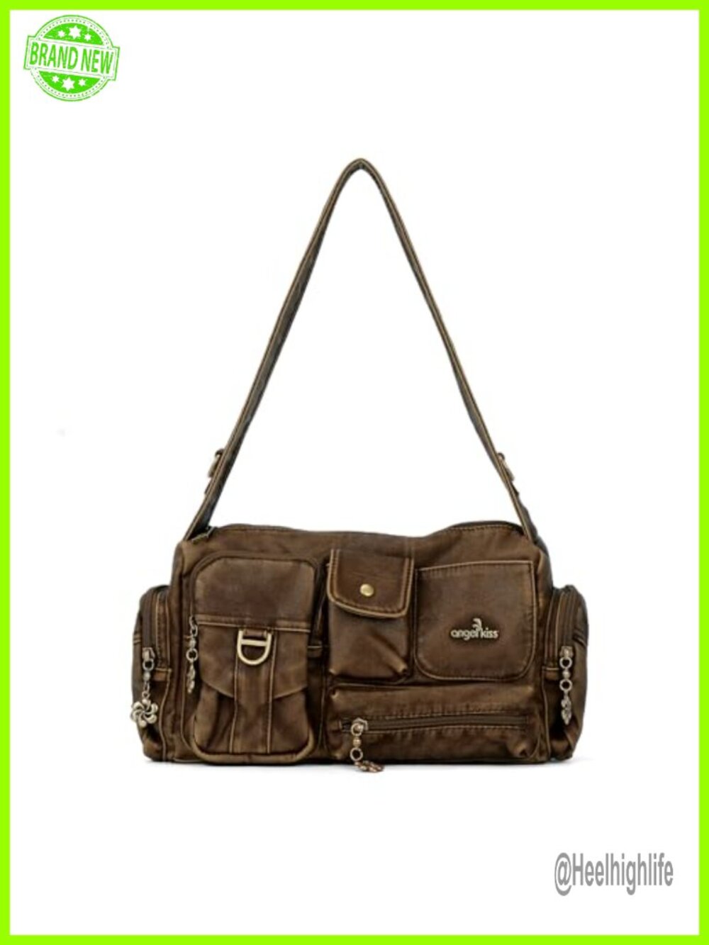 Angel Kiss Hobo Shoulder Bag Crossbody Purse Adjustable Strap
